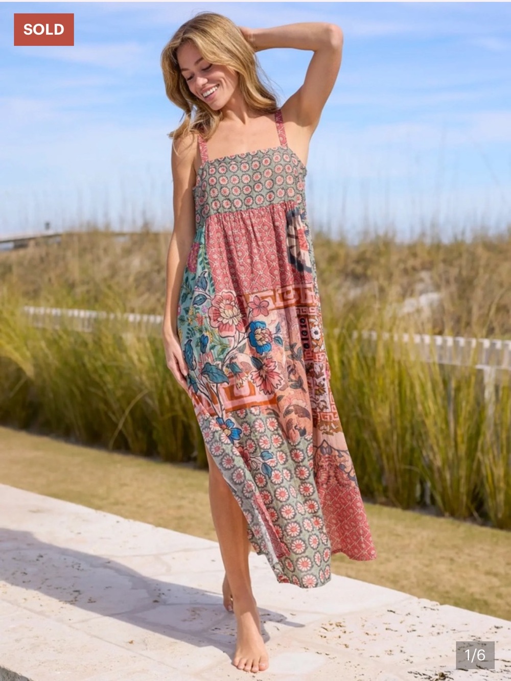 Natural Life - Patti side slit cotton maxi dress